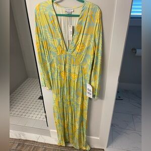 Never Fully Dressed Tropical Leaf Maxi Dress